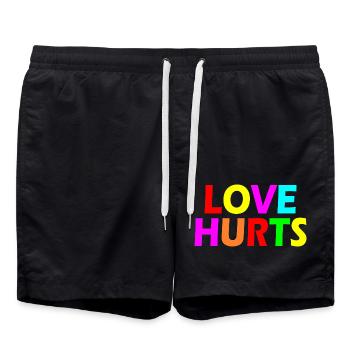 Love hurts - Badeshorts - Schwarz - Vorne - AI Model Male 185 light (185cm)