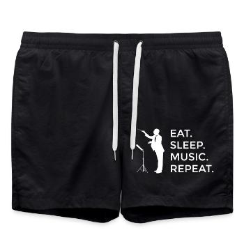 Musique Musique Dicton Faire des musiciens de musique Professeurs de musique - Short de bain - noir - Devant - AI Model Male 185 light (185cm)