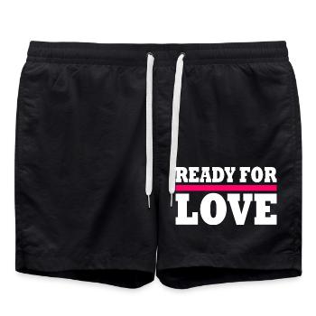 Ready for love - Swim Trunks - black - Front - AI Model Male 185 light (185cm)