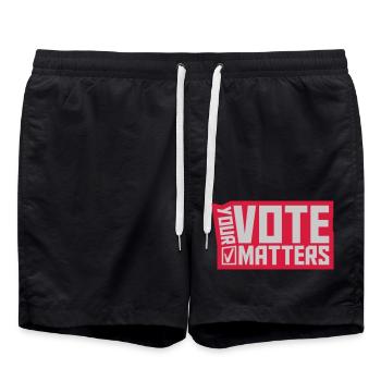your vote matters Zitat - Badeshorts - Schwarz - Vorne - AI Model Male 185 light (185cm)