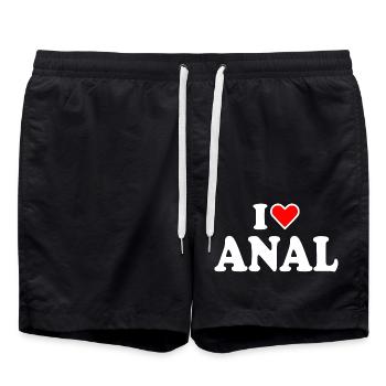 I love anal - Swim Trunks - black - Front - AI Model Male 185 light (185cm)