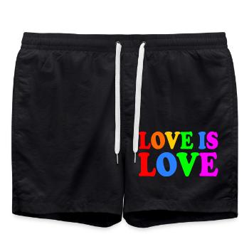 Love is love - Swim Trunks - black - Front - AI Model Male 185 light (185cm)