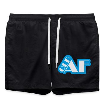 old AF Text Logo - Swim Trunks - black - Front - AI Model Male 185 light (185cm)