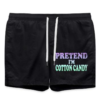 Pretend I'm Cotton Candy - Swim Trunks - black - Front - AI Model Male 185 light (185cm)