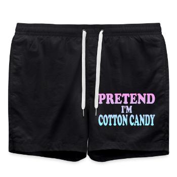 Pretend I'm Cotton Candy - Swim Trunks - black - Front - AI Model Male 185 light (185cm)