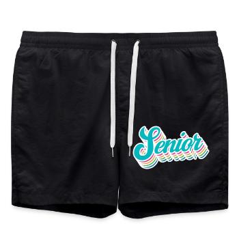 Senior - Student Class Retro Graduation Party Gift - Swim Trunks - black - Front - AI Model Male 185 light (185cm)