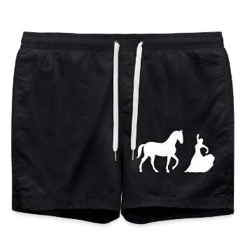 Pferd - Badeshorts - Schwarz - Vorne - AI Model Male 185 light (185cm)