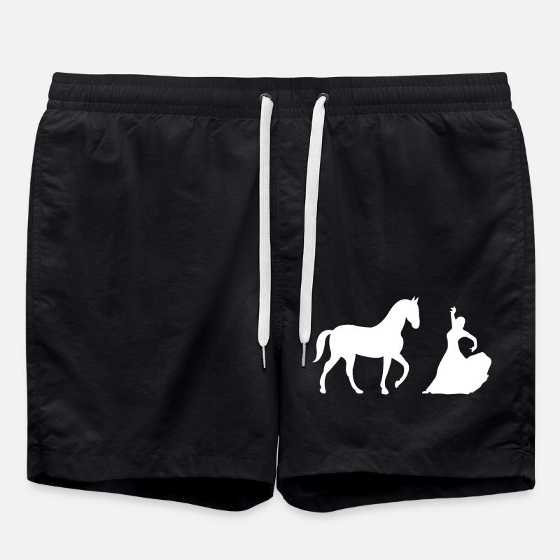 Pferd - Badeshorts - Schwarz