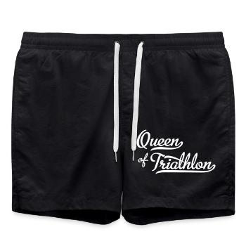 Queen of Triathlon - Badeshorts - Schwarz - Vorne - AI Model Male 185 light (185cm)