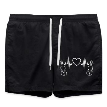 Violon Musique Violoniste Orchestre Violon - Short de bain - noir - Devant - AI Model Male 185 light (185cm)