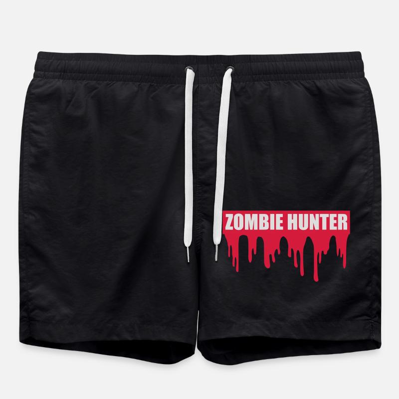 Chasseur de zombies Citation d’Halloween - Short de bain - noir