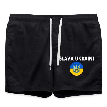 Slava ukraini - Badeshorts - Schwarz - Vorne - AI Model Male 185 light (185cm)