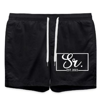 Sr. Est. 2022 Verlobung für die Hochzeitsfeier des Bräutigams - Badeshorts - Schwarz - Vorne - AI Model Male 185 light (185cm)