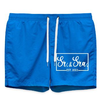 Sr. & Sra. Est. 2022 - Hochzeitsgeschenk für Männer & Frauen - Badeshorts - Cobalt blue - Vorne