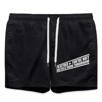 have fun at work - Badeshorts - Schwarz - Vorne - AI Model Male 185 light (185cm)