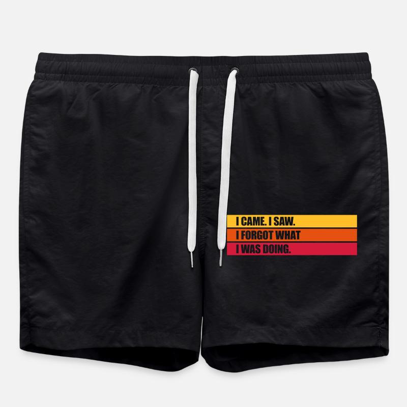 I came saw forget - Swim Trunks - black