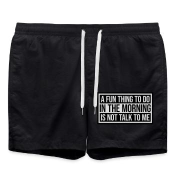 not talk to me - Swim Trunks - black - Front - AI Model Male 185 light (185cm)