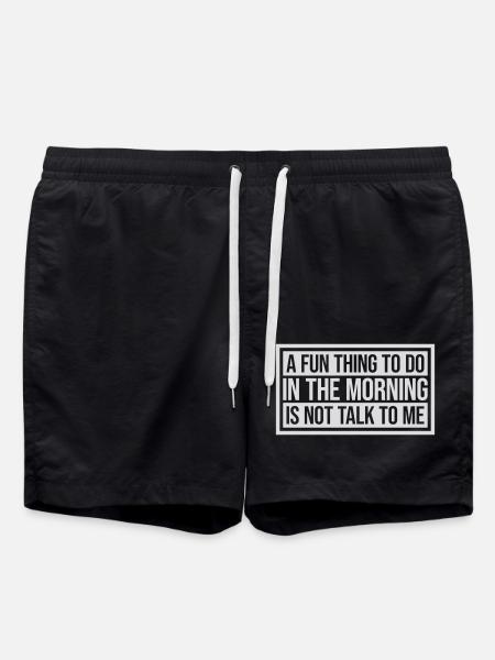 not talk to me - Swim Trunks - black