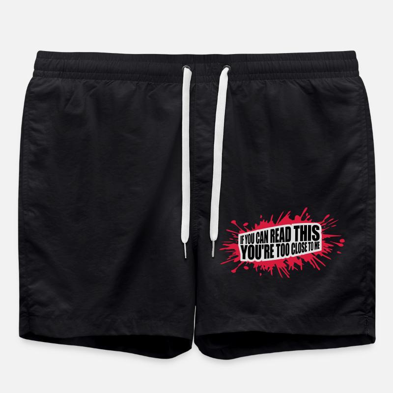 too close to me - Swim Trunks - black