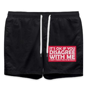 you disagree with me - Swim Trunks - black - Front - AI Model Male 185 light (185cm)