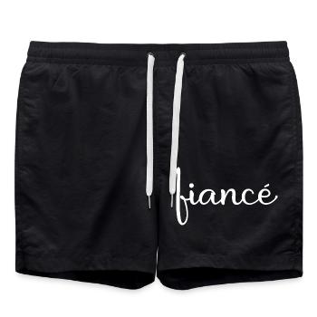 Fiancé Matching Engagement Gift Groom’s Mariage du marié - Short de bain - noir - Devant - AI Model Male 185 light (185cm)