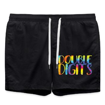 Cadeau d’anniversaire 10 ans, 10 ans, pour garçons et filles - Short de bain - noir - Devant - AI Model Male 185 light (185cm)