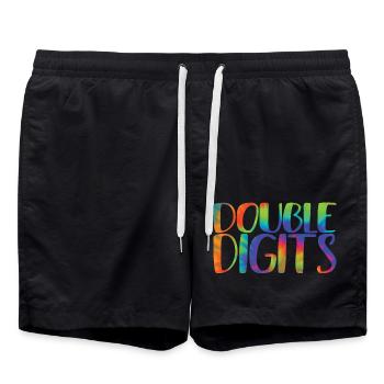 Cadeau de 10e anniversaire, 10 ans, pour garçons et filles - Short de bain - noir - Devant - AI Model Male 185 light (185cm)