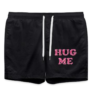Hug Me avec des pétales de rose - Short de bain - noir - Devant - AI Model Male 185 light (185cm)