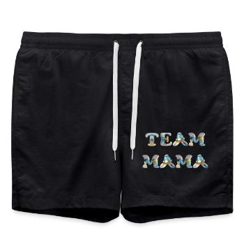 Team Mama Pacifier - Swim Trunks - black - Front - AI Model Male 185 light (185cm)