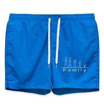 Strichmännchenfamilie - Badeshorts - Cobalt blue - Vorne