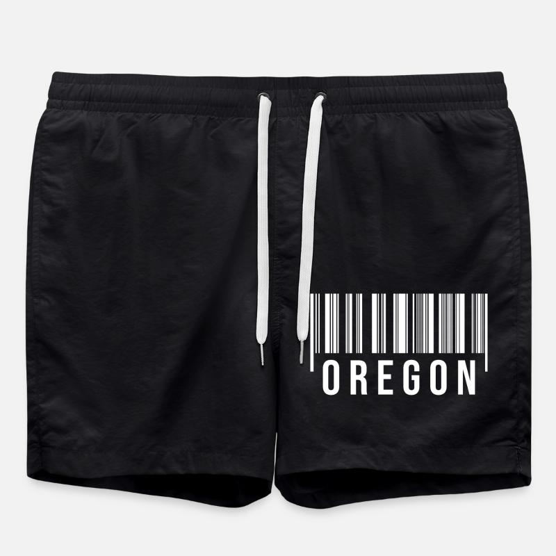 Oregon Barcode - Swim Trunks - black