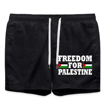 Freedom for palestine - Swim Trunks - black - Front - AI Model Male 185 light (185cm)