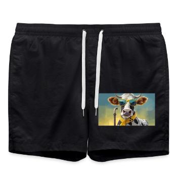 Wortspiel mehrdeutiger Ausdruck – Blinde Kuh - Badeshorts - Schwarz - Vorne - AI Model Male 185 light (185cm)