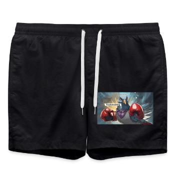 Jeu de mots expression ambiguë Taubenschlag pigeonnier - Short de bain - noir - Devant - AI Model Male 185 light (185cm)