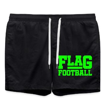 Flag Football Spieler Spielerinnen Team - Badeshorts - Schwarz - Vorne - AI Model Male 185 light (185cm)