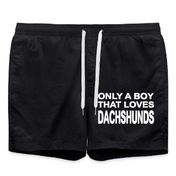 Dackel - Badeshorts - Schwarz - Vorne - AI Model Male 185 light (185cm)