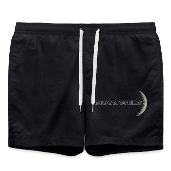 MOONCHILD - Statement Print Mondkinder Universum - Badeshorts - Schwarz - Vorne - AI Model Male 185 light (185cm)