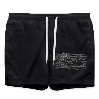 Chopper // Custom // Motorcycle - Swim Trunks - black - Front - AI Model Male 185 light (185cm)