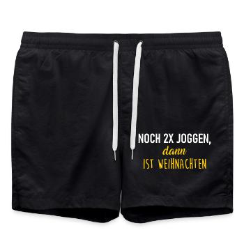 Nur noch zweimal Joggen bis Weihnachten - Sport - Badeshorts - Schwarz - Vorne - AI Model Male 185 light (185cm)