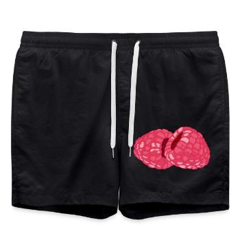 Himbeeren - Badeshorts - Schwarz - Vorne - AI Model Male 185 light (185cm)