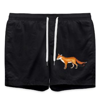 Fuchs (Vulpes vulpes) - Badeshorts - Schwarz - Vorne - AI Model Male 185 light (185cm)