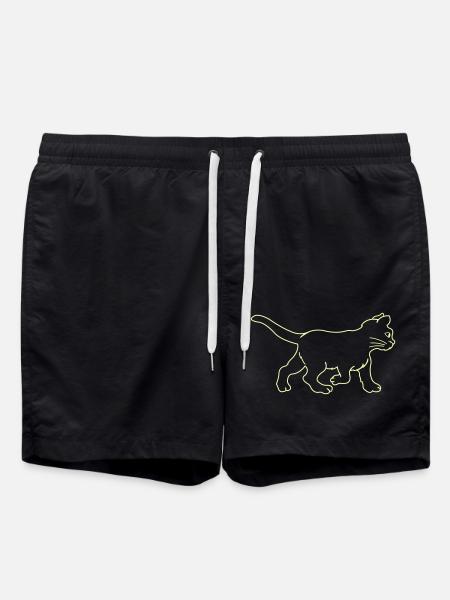 katze - Badeshorts - Schwarz