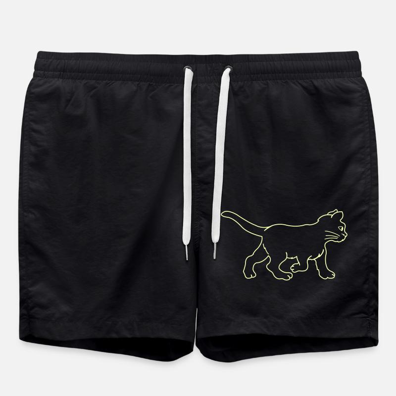 cat - Swim Trunks - black