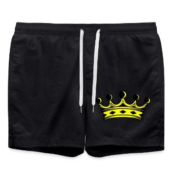 Crown 2 - Swim Trunks - black - Front - AI Model Male 185 light (185cm)
