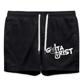 Guitarist Guitar Playing Guitarist Rock Music Fun - Swim Trunks - black - Front - AI Model Male 185 light (185cm)