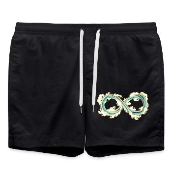 Vagues à l'infini - Short de bain - noir - Devant - AI Model Male 185 light (185cm)