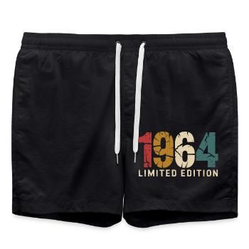Vintage 1964 Limited Edition - Swim Trunks - black - Front - AI Model Male 185 light (185cm)