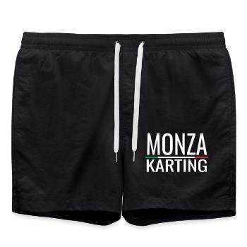 Monza Kart Gokart Gokart Rennbahn Go-Kart - Badeshorts - Schwarz - Vorne - AI Model Male 185 light (185cm)