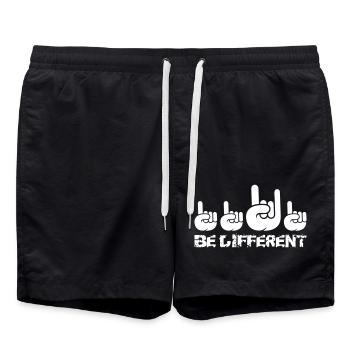 Anders Sein Heavy Metal Be Different Hard Rock Fan - Swim Trunks - black - Front - AI Model Male 185 light (185cm)