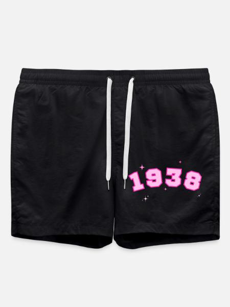 1938 rose star - Swim Trunks - black